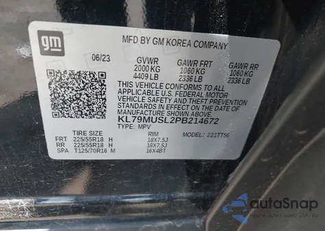 2023 Chevrolet Trailblazer Awd Rs from USA, damaged, VIN KL79MUSL2PB214672